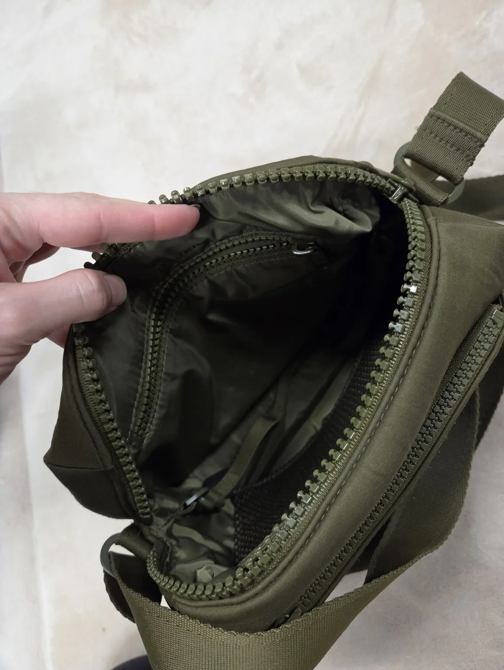 Dagne Dover Micah Neoprene Crossbody Bag Dark Moss Green Olive
